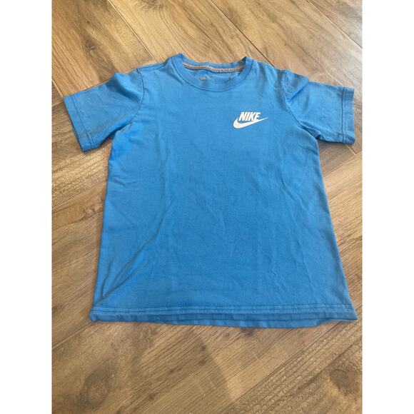Nike Other - Nike T-Shirt Boys Size 5 Blue Swoosh Short Sleeve 100% Cotton